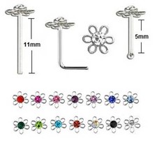 Nose Stud 925 Silver - Flower