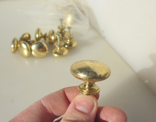 Vintage brass cabinet knob - cabinet,