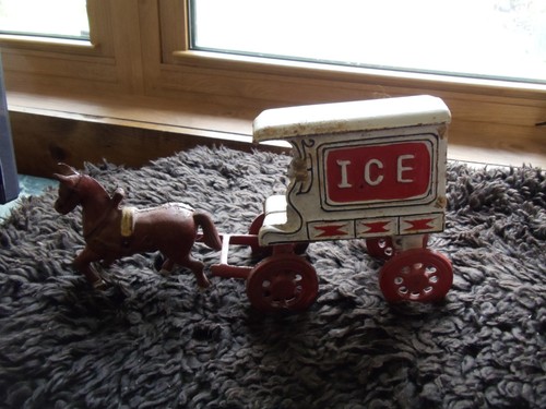 Vintage horse ice wagon - &,