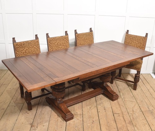 Oak refectory dining table - dining,