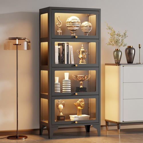 Tier glass display cabinet - glass,