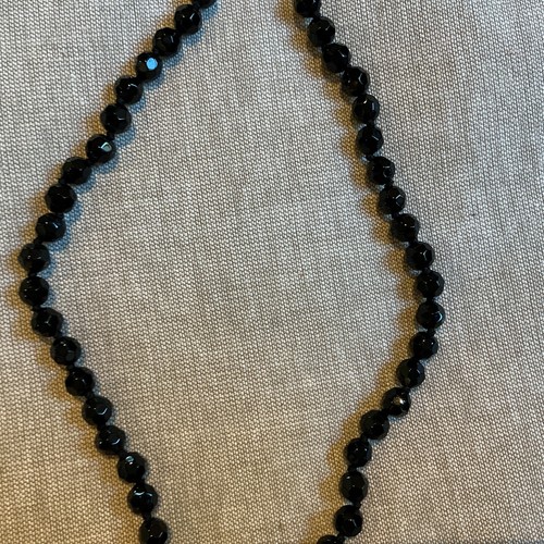 Vintage necklace faceted - necklace, black