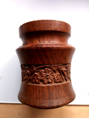 Wooden vase hand - vase, and