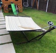 Double Hammock with Stand and Cupholder Heavy Duty Outdoor