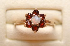 9ct Yellow Gold - Fire Opal &