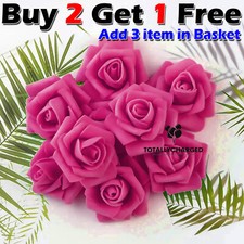 100 Pcs Large 6CM Artificial Flowers Foam Rose Heads Wedding Party Decor Bouquet