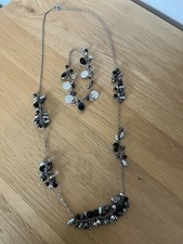 Laura Ashley Black/Sliver 43cm Adjustable Necklace & Bracelet PLUS M&S NECKLACE
