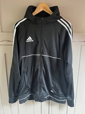 Adidas Trefoil men's full zip hoodie in Black/White - Medium