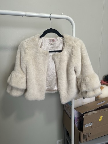 Cream faux fur bolero - cream,