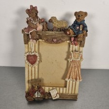 Ceramic 3d Teddy Bear Picture Frame Nursery Childs Room Vintage No Glass