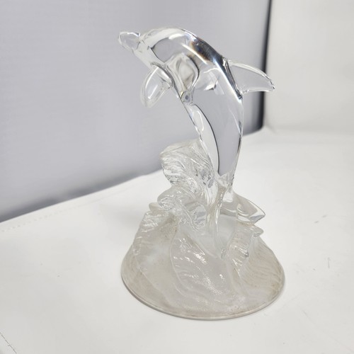 Glass dolphin ornament - glass,