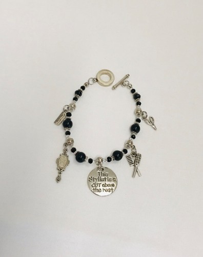 Hair stylist charm beaded - stylist,