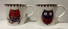 Owl Mugs x 2. Fine China. By