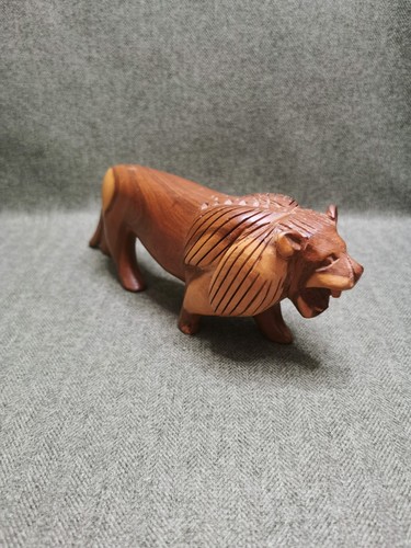 Vintage hand carved wood lion - hand,