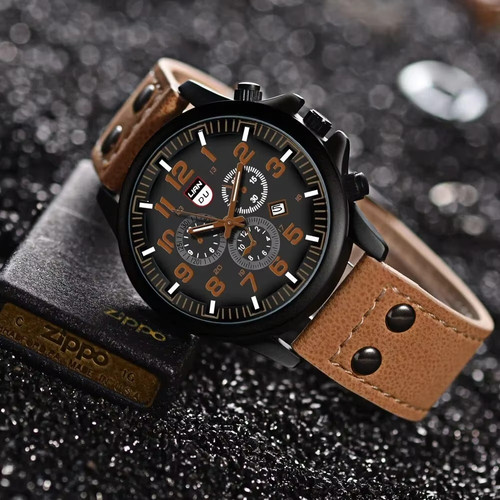 Men military leather date - men’s,
