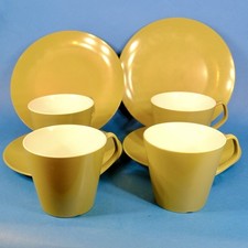 8 Melaware Melamine Green Side Plate Cup Camping Caravan, Quality