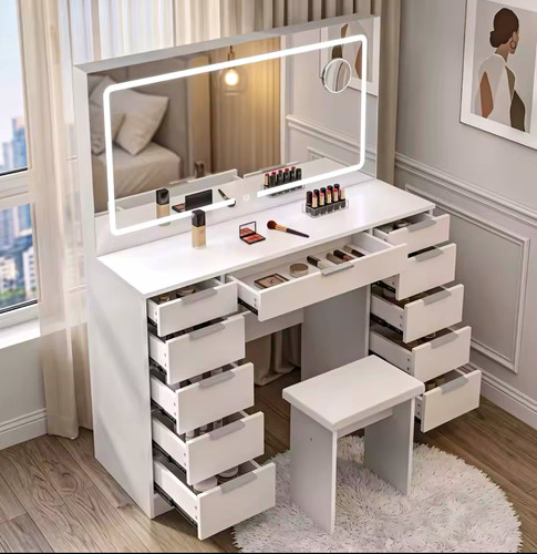 White dressing table with led - dressing,