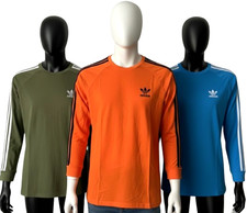 MEN'S ADIDAS ORIGINALS LONG SLEEVE THREE STRIPE T-SHIRT L, XL @ SALE