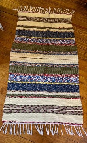 Vintage rag rug - , red