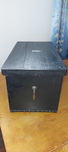 Antique wood storage box - storage,