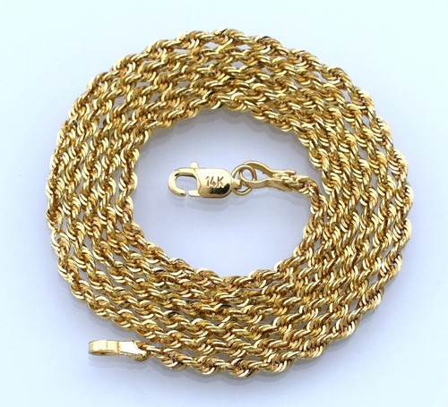 14k gold rope necklace 2mm - 18",
