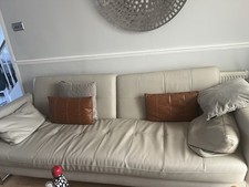 Faux Leather Sofa Bed with Cushions Click Clack and Armchair