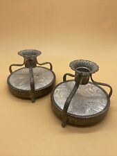 Regent of London Set of 2 Ornate Silver Metal Dressing Table Candle Sticks