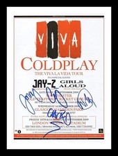 COLDPLAY ENTIRE GROUP AUTOGRAPHED SIGNED & FRAMED PHOTO PRINT