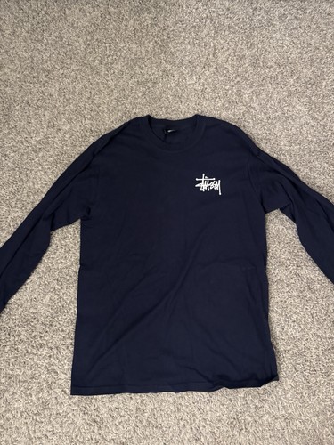 Stussy navy long sleeve shirt - stussy,