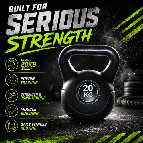 20kg black kettlebell weight - black,