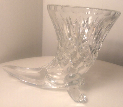 Cornucopia crystal glass vase - cornucopia, vase-