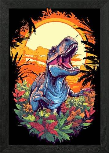 Rex roaring framed wall - rex,