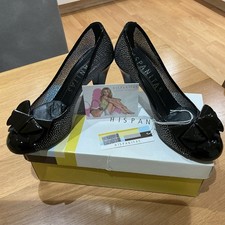 HISPANITAS Womens Court black , Patent ,Sparkly Shoes UK 6/39.