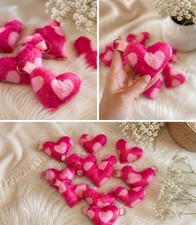 Fluffy Heart Keyring | Faux