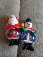 Two vintage snow - two, globes