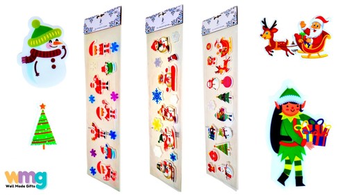 Christmas gel window stickers - window,