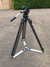 Oskar Heiler EB60 (Sachtler Predecessor) Tripod w Ronford 10006 Ground Spreader