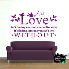 Love isn't finding wall art sticker quote birds love without decal music happy