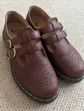 Dr. Martens Mary Jane Crazy Horse Leather Shoes Size 6.5 (brown)