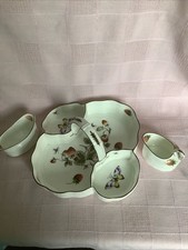 Coalport Strawberry Serving Basket 3-Piece Set, Basket Sugar Bowl Cream Jug