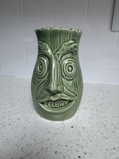 Vintage Celery Novelty Double-Sided Vegetable Face Pot Jar/Vase