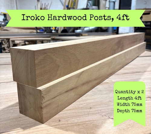 Planed iroko pair - planed,
