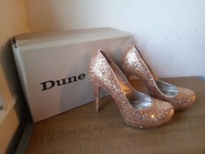 Dune gold stilleto shoes glitter 6 39 very high heels love island court Bling