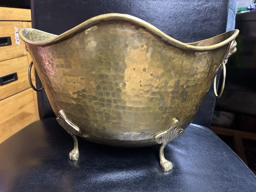 Vintage brass bucket scuttle - brass,