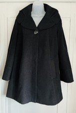 Wallis Black Shawl Collar  Swing Coat Size S 10-12