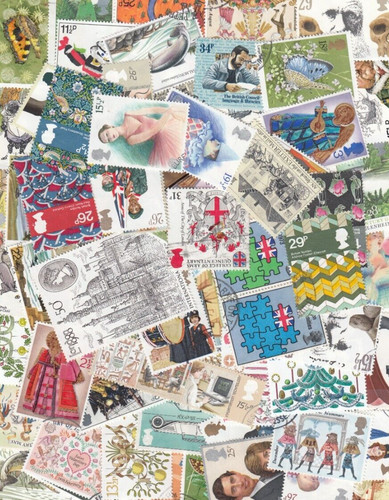 100 great britain stamps - 100,