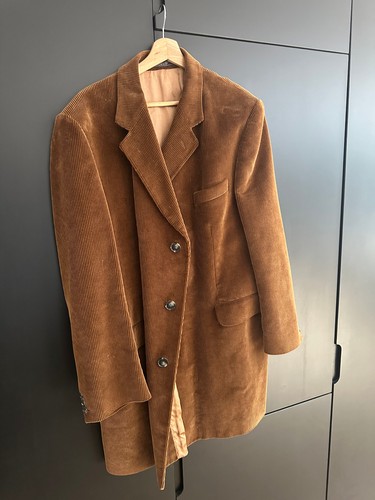 Crombie long corduroy overcoat - crombie,