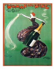 Vintage Advertising Wall Art Poster - Elegant Woman & Wine Design