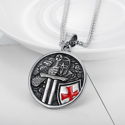Knights templar shield pendant - knights,