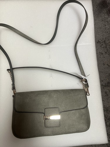 Handbag grey suede leather - h&m,